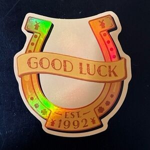 Dutch Bros Coffee Holographic Good‎ Luck Horseshoe Sticker Decal